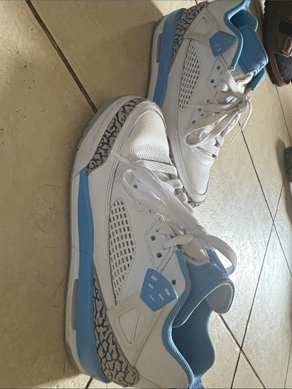 Nike Jordan spizike low youth white  and Light Blue